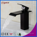 Negro orbe cascada lavabo grifo del baño del grifo del grifo del agua (Q3003B)